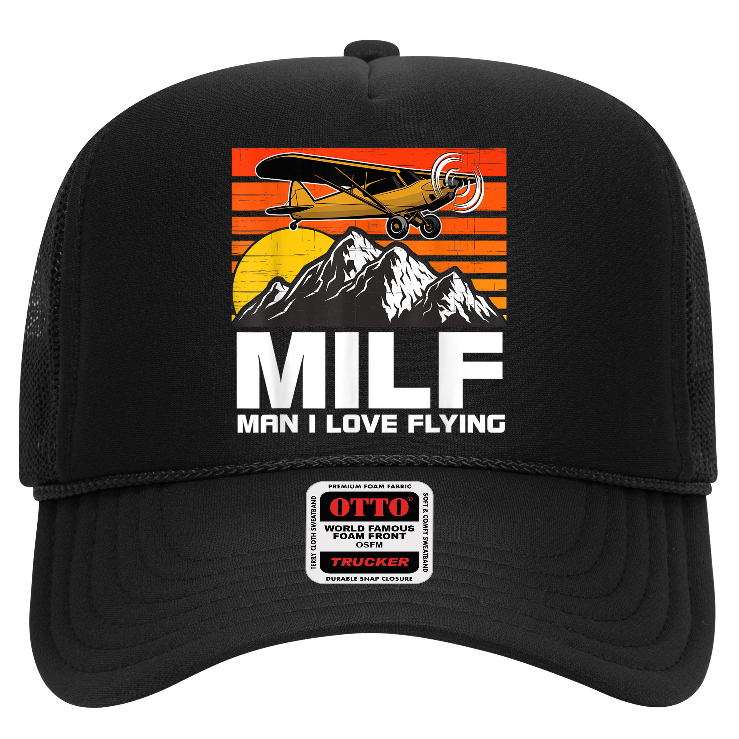 Funny Saying MILF Man I Love Flying Hat