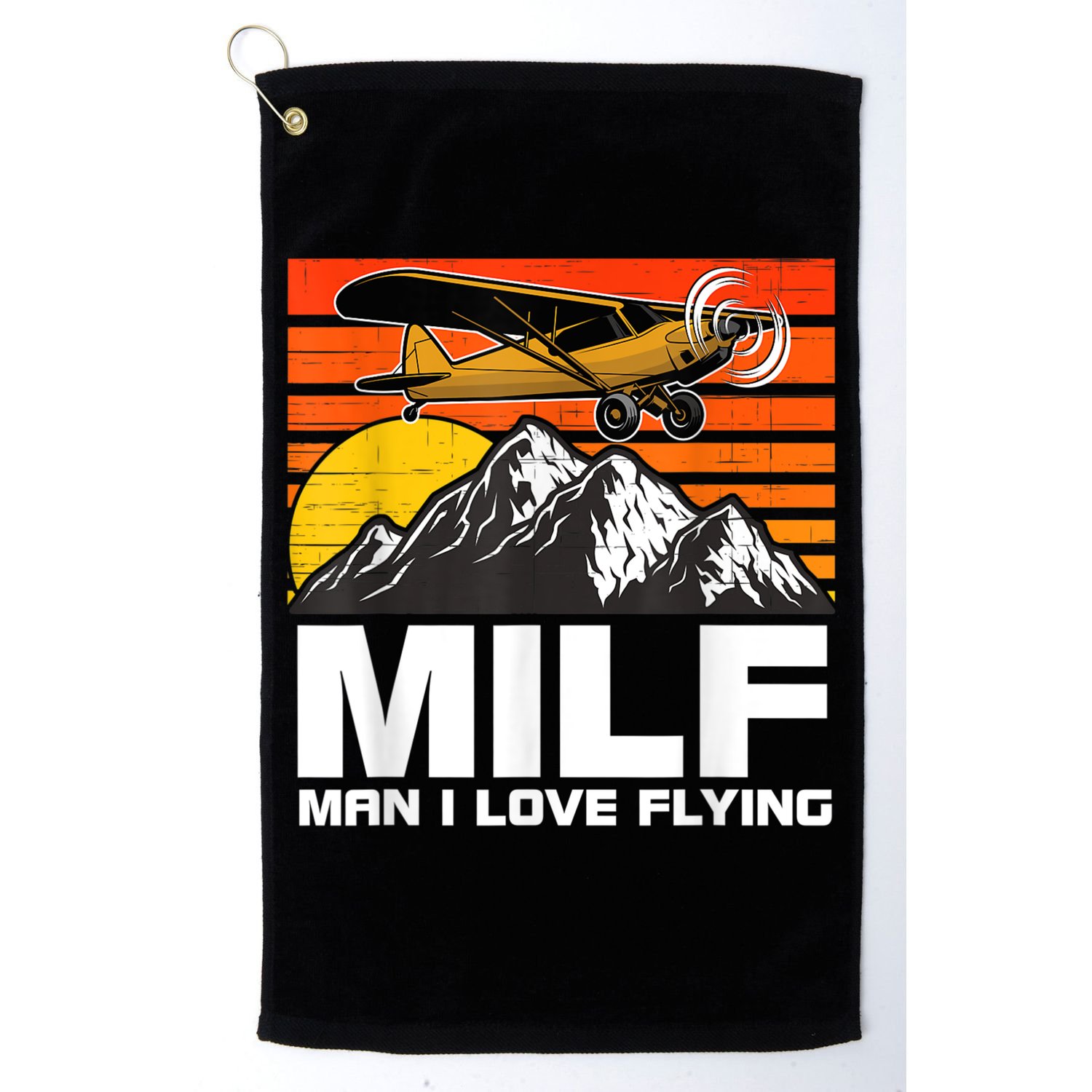 Funny Saying MILF Man I Love Flying Golf Towel