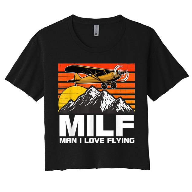 Funny Saying MILF Man I Love Flying Crop Top
