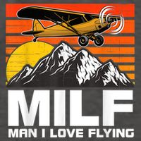 Funny Saying MILF Man I Love Flying Vector Backpack