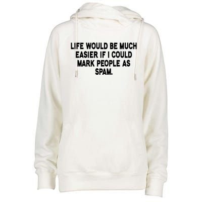 Funny Sarcastic Mark People As Spam Womens Funnel Neck Pullover Hood