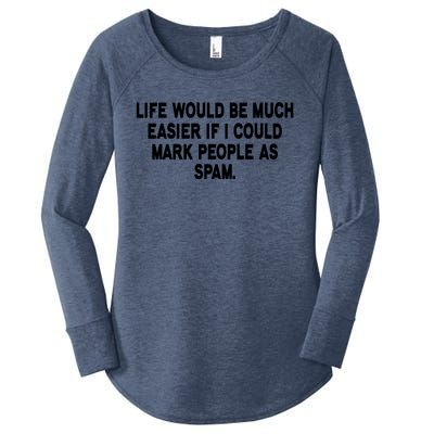 Funny Sarcastic Mark People As Spam Women's Perfect Tri Tunic Long Sleeve Shirt