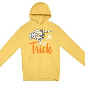 Funny SheS My Trick Skeleton Matching Couples Halloween Day Gift Premium Pullover Hoodie