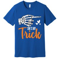 Funny SheS My Trick Skeleton Matching Couples Halloween Day Gift Premium T-Shirt