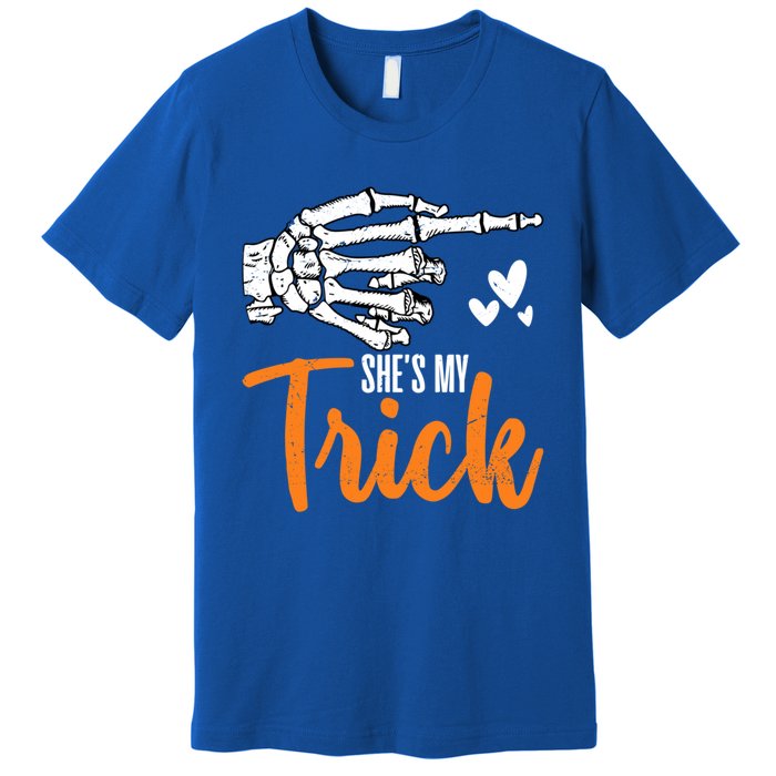 Funny SheS My Trick Skeleton Matching Couples Halloween Day Gift Premium T-Shirt