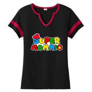 Funny Super Mommio Mother's Day Gamer Ladies Halftime Notch Neck Tee