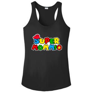 Funny Super Mommio Mother's Day Gamer Ladies PosiCharge Competitor Racerback Tank