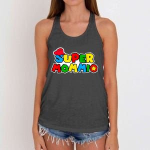 Funny Super Mommio Mother's Day Gamer Women's Knotted Racerback Tank