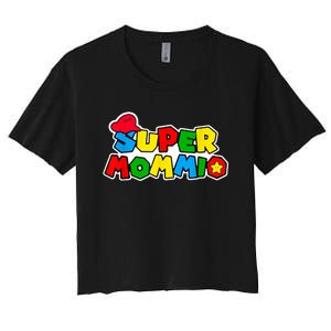 Funny Super Mommio Mother's Day Gamer Women's Crop Top Tee