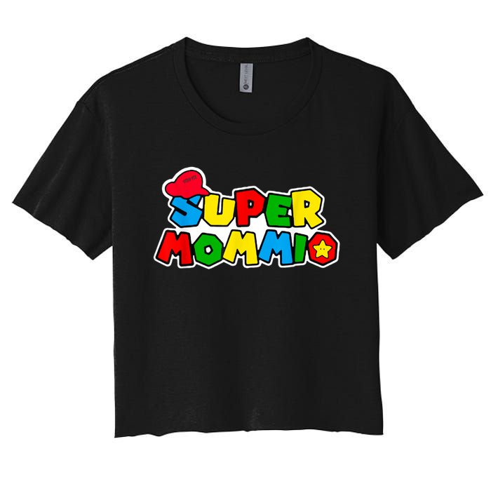 Funny Super Mommio Mother's Day Gamer Women's Crop Top Tee