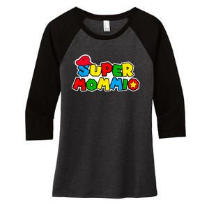 Funny Super Mommio Mother's Day Gamer Women's Tri-Blend 3/4-Sleeve Raglan Shirt