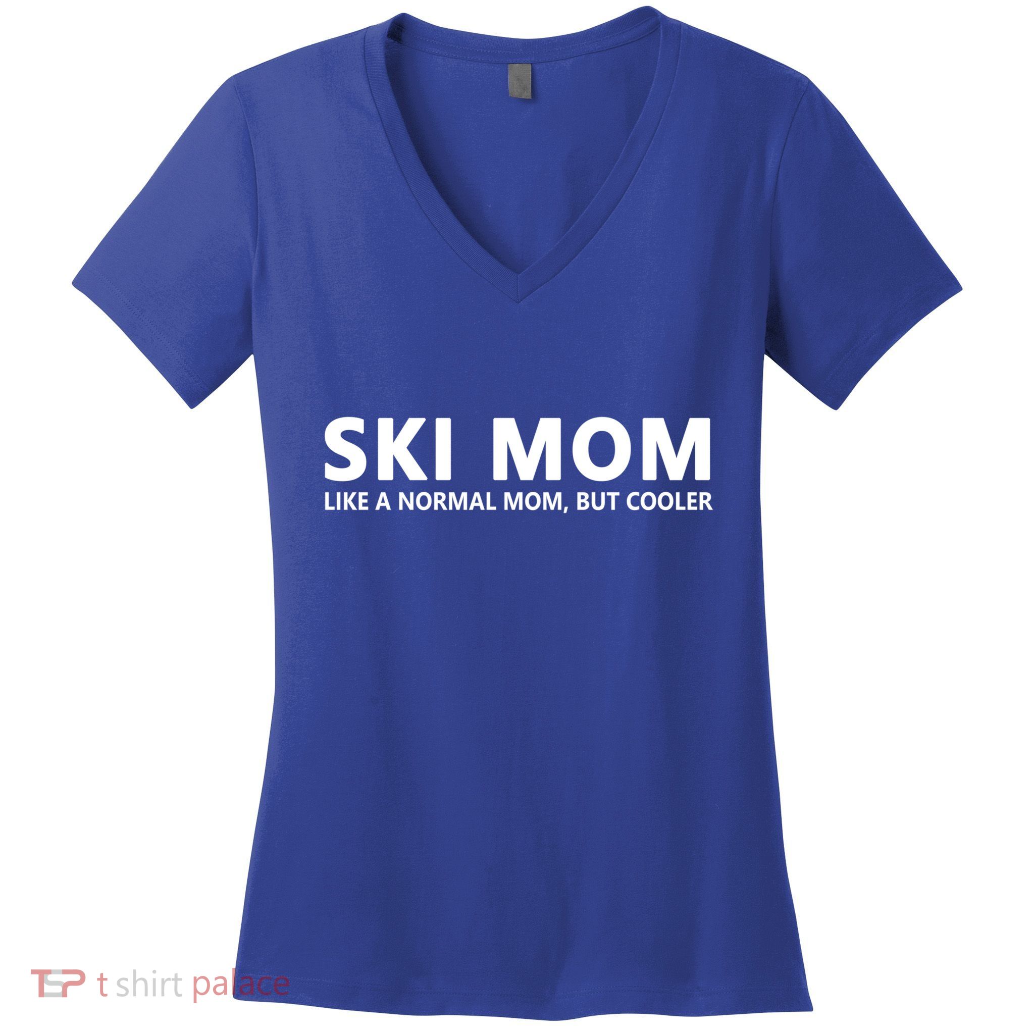 Funny Skiing Mother Ski Mom Cute Gift Women's V-Neck T-Shirt