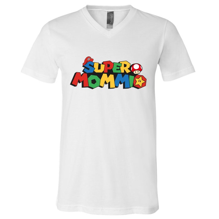 Funny Super Mommio Mother's Day V-Neck T-Shirt