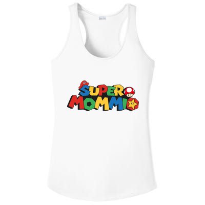 Funny Super Mommio Mother's Day Ladies PosiCharge Competitor Racerback Tank
