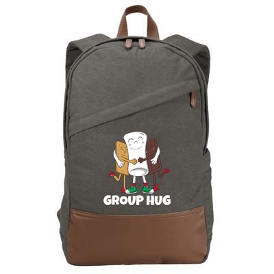 Funny Smores Marshmallow Chocolate Camping Group Hug Cotton Canvas Backpack