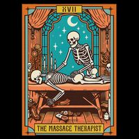 Funny Skeleton Massage Therapy Massage Therapist Tarot Card Bucket Hat