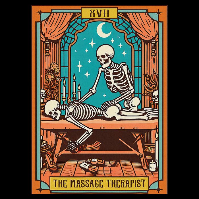 Funny Skeleton Massage Therapy Massage Therapist Tarot Card Bucket Hat