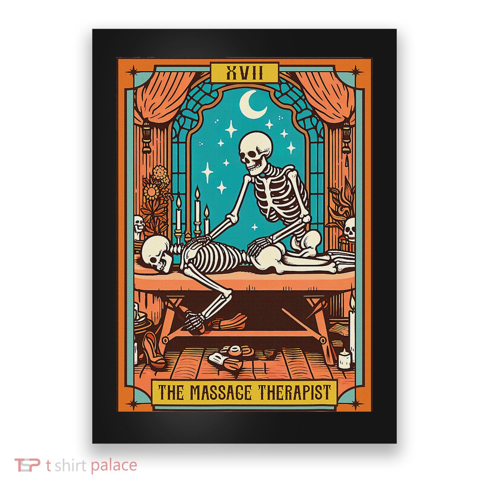 Funny Skeleton Massage Therapy Massage Therapist Tarot Card Poster