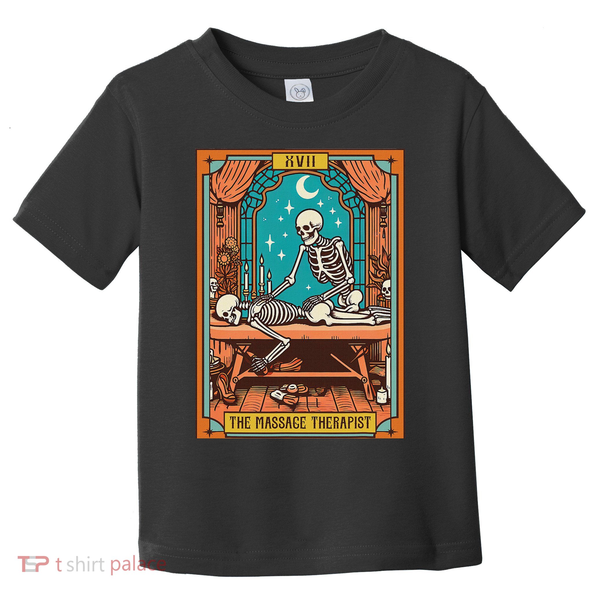 Funny Skeleton Massage Therapy Massage Therapist Tarot Card Toddler T-Shirt