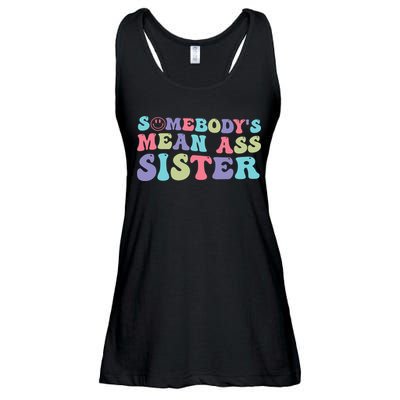 Funny Somebodys Mean Ass Sister Humor Quote Ladies Essential Flowy Tank