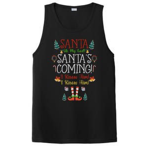 Funny Santa! My God Santa’S Coming Christmas Movie Quote PosiCharge Competitor Tank