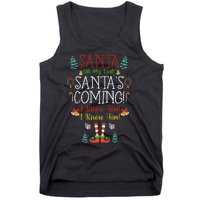 Funny Santa! My God Santa’S Coming Christmas Movie Quote Tank Top