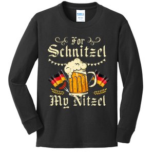 For Schnitzel My Nitzel Funny Oktoberfest Kids Long Sleeve Shirt