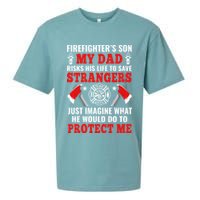 Firefighters Son My Dad Risks His Life To Save Stransgers Sueded Cloud Jersey T-Shirt