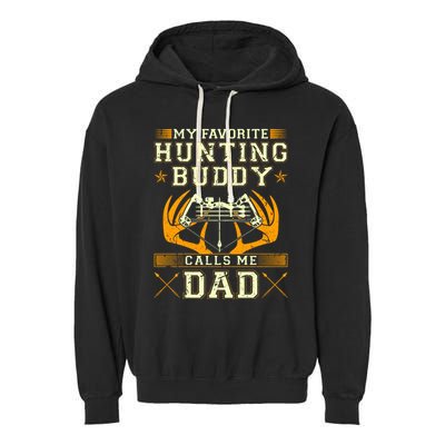 Father Son Matching Hunting Buddies Hunting Dad Cute Gift Garment-Dyed Fleece Hoodie