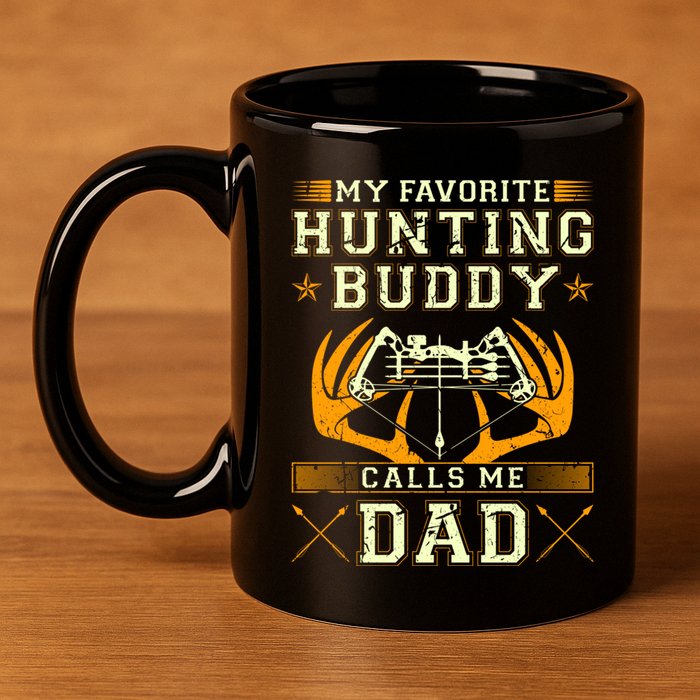 Father Son Matching Hunting Buddies Hunting Dad Cute Gift 11oz C Handle Ceramic Mug