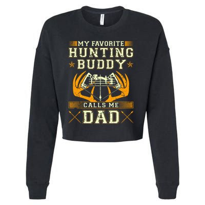 Father Son Matching Hunting Buddies Hunting Dad Cute Gift Cropped Pullover Crew