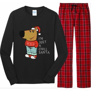 Funny Santa Merry Christmas Justachillguy A Chill Santa Long Sleeve Pajama Set