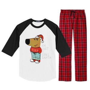 Funny Santa Merry Christmas Justachillguy A Chill Santa Raglan Sleeve Pajama Set