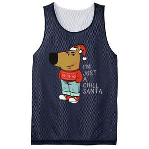 Funny Santa Merry Christmas Justachillguy A Chill Santa Mesh Reversible Basketball Jersey Tank