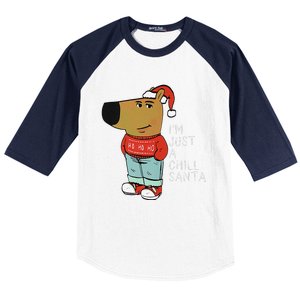 Funny Santa Merry Christmas Justachillguy A Chill Santa Baseball Sleeve Shirt