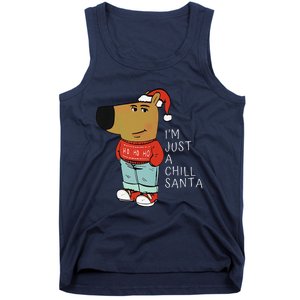 Funny Santa Merry Christmas Justachillguy A Chill Santa Tank Top