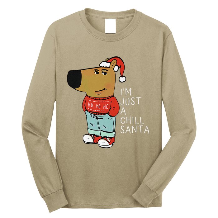 Funny Santa Merry Christmas Justachillguy A Chill Santa Long Sleeve Shirt