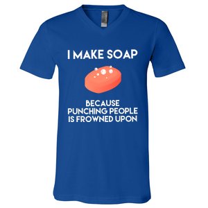 Funny Soap Making Great Gift Punch Soap Maker Gift V-Neck T-Shirt