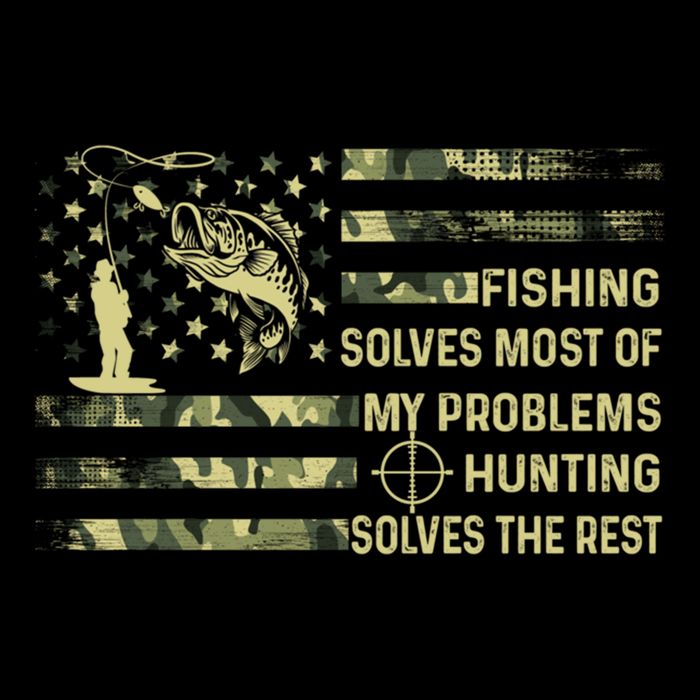 Fishing Solves Most Of My Problems Hunting Solves The Rest Gift Wool Snapback Cap