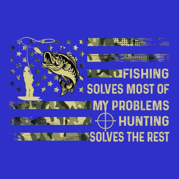 Fishing Solves Most Of My Problems Hunting Solves The Rest Gift Full-Length Apron With Pockets