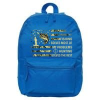 Fishing Solves Most Of My Problems Hunting Solves The Rest Gift 16 in Basic Backpack