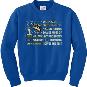 Fishing Solves Most Of My Problems Hunting Solves The Rest Gift Kids Sweatshirt