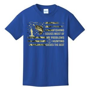 Fishing Solves Most Of My Problems Hunting Solves The Rest Gift Kids T-Shirt