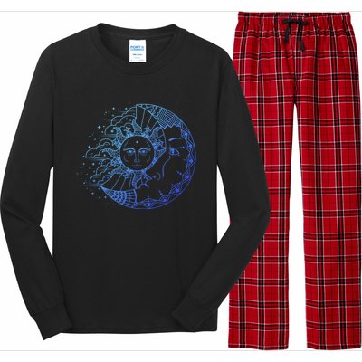 Funny Sun Moon Astrology Astronomer Astronomy Gift Long Sleeve Pajama Set