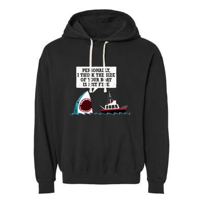 Funny Shark Movie Polite Shark Dinomike Garment-Dyed Fleece Hoodie
