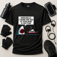 Funny Shark Movie Polite Shark Dinomike Cooling Performance Crew T-Shirt