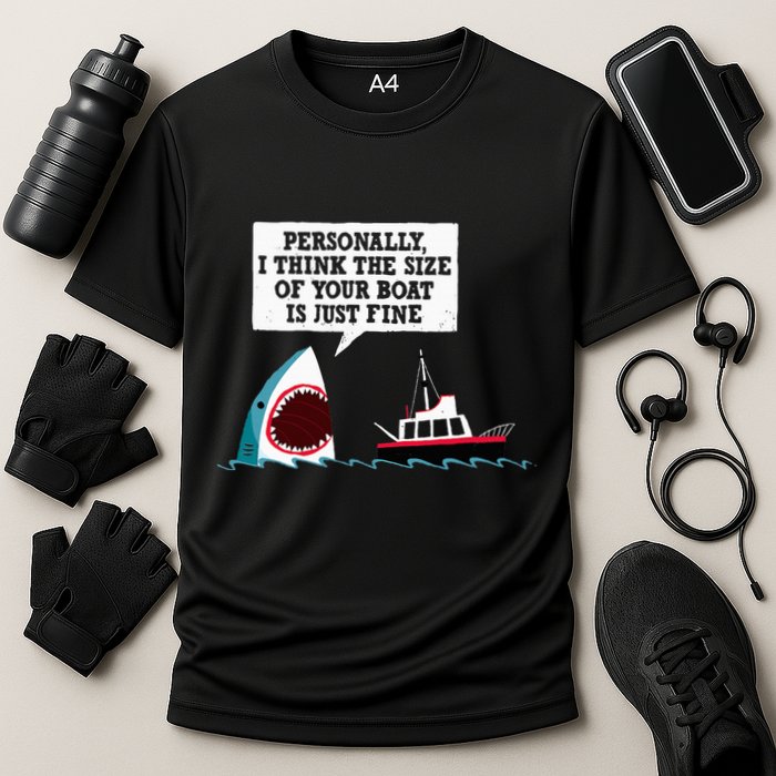 Funny Shark Movie Polite Shark Dinomike Cooling Performance Crew T-Shirt