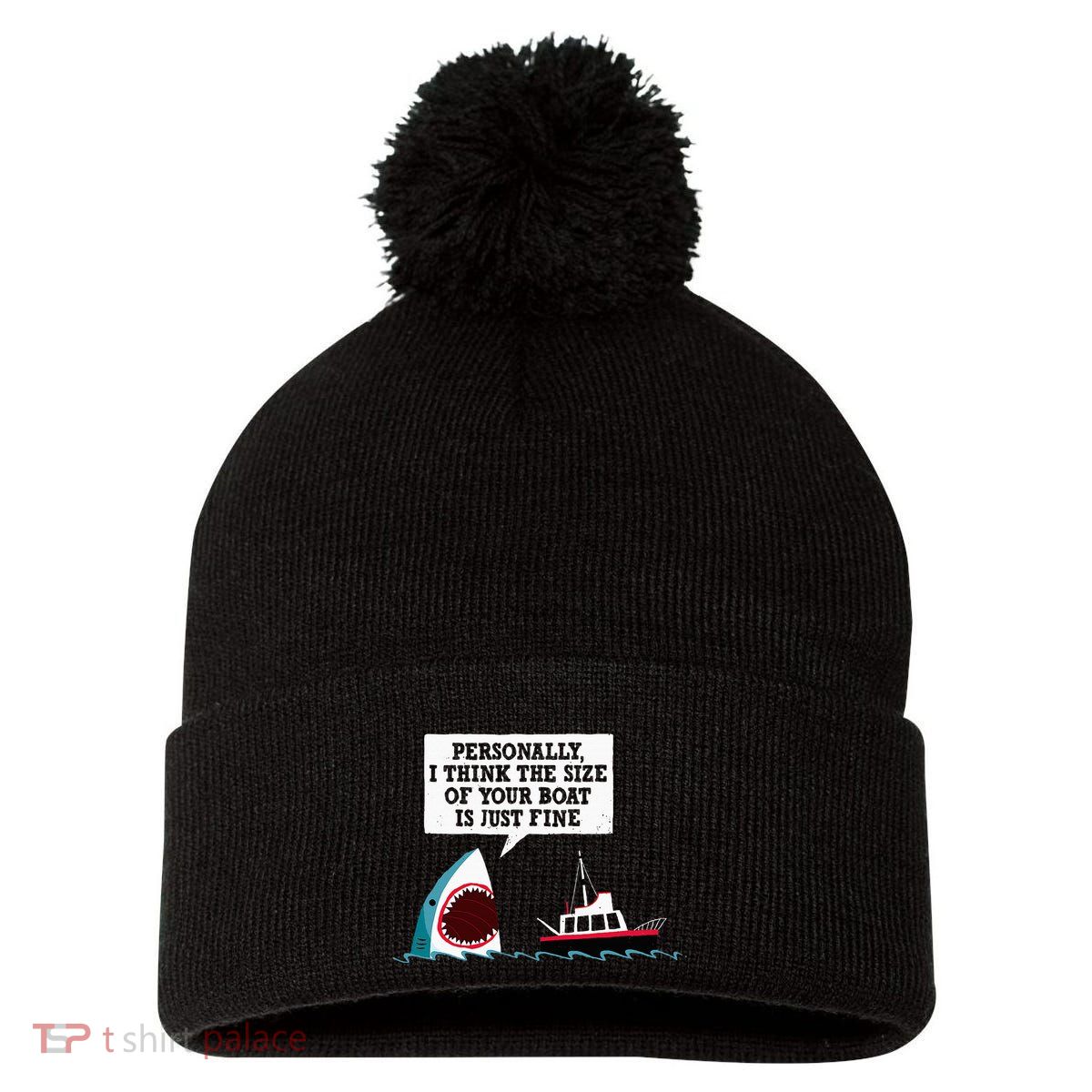 Funny Shark Movie Polite Shark Dinomike Pom Pom 12in Knit Beanie