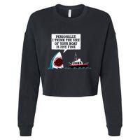 Funny Shark Movie Polite Shark Dinomike Cropped Pullover Crew