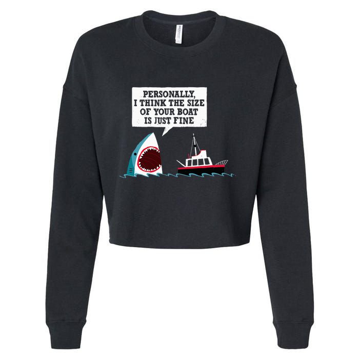 Funny Shark Movie Polite Shark Dinomike Cropped Pullover Crew